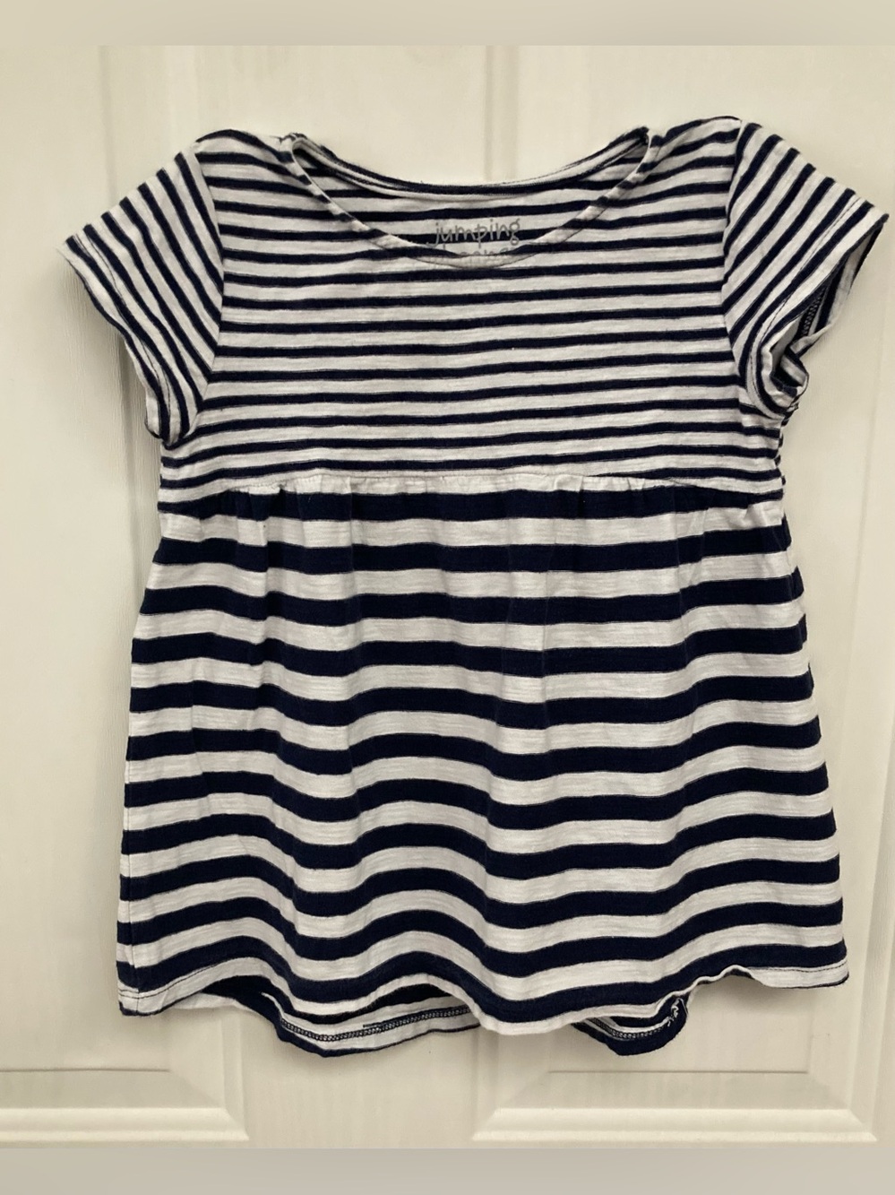💙⛵️💙jumping beans Navy and White Striped Short-Sleeve Top